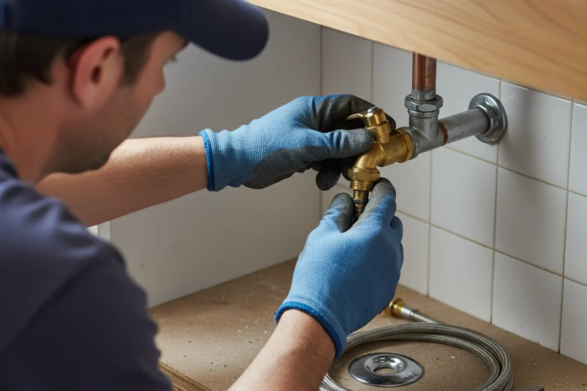Shutoff valve and fitting work during Emergency Plumbing in Colon